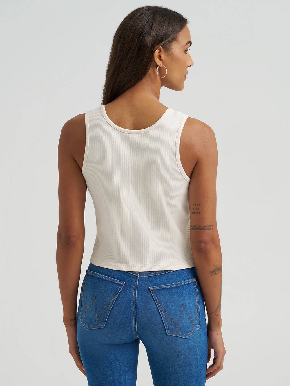 NWT Wrangler Triangle Logo Graphic Ribbed Tank - Picture 4 of 9